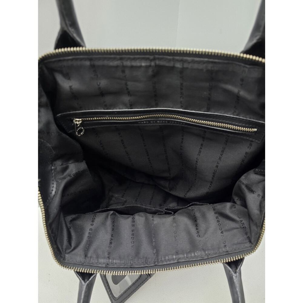 Marc Jacobs Womens Tote Bag Black Nylon Leather Pockets ID Tag Zip - Picture 11 of 12